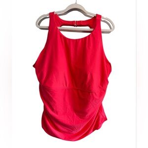 Shade & Shore NWT Women’s Vibrant Coral-Pink Tankini Swim Top Size 2X (20-22)